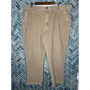 MENS L.L. BEAN COMFORT WAIST TAN BEIGE STRETCH CORDUROY STRAIGHT LEG PANTS 46X29